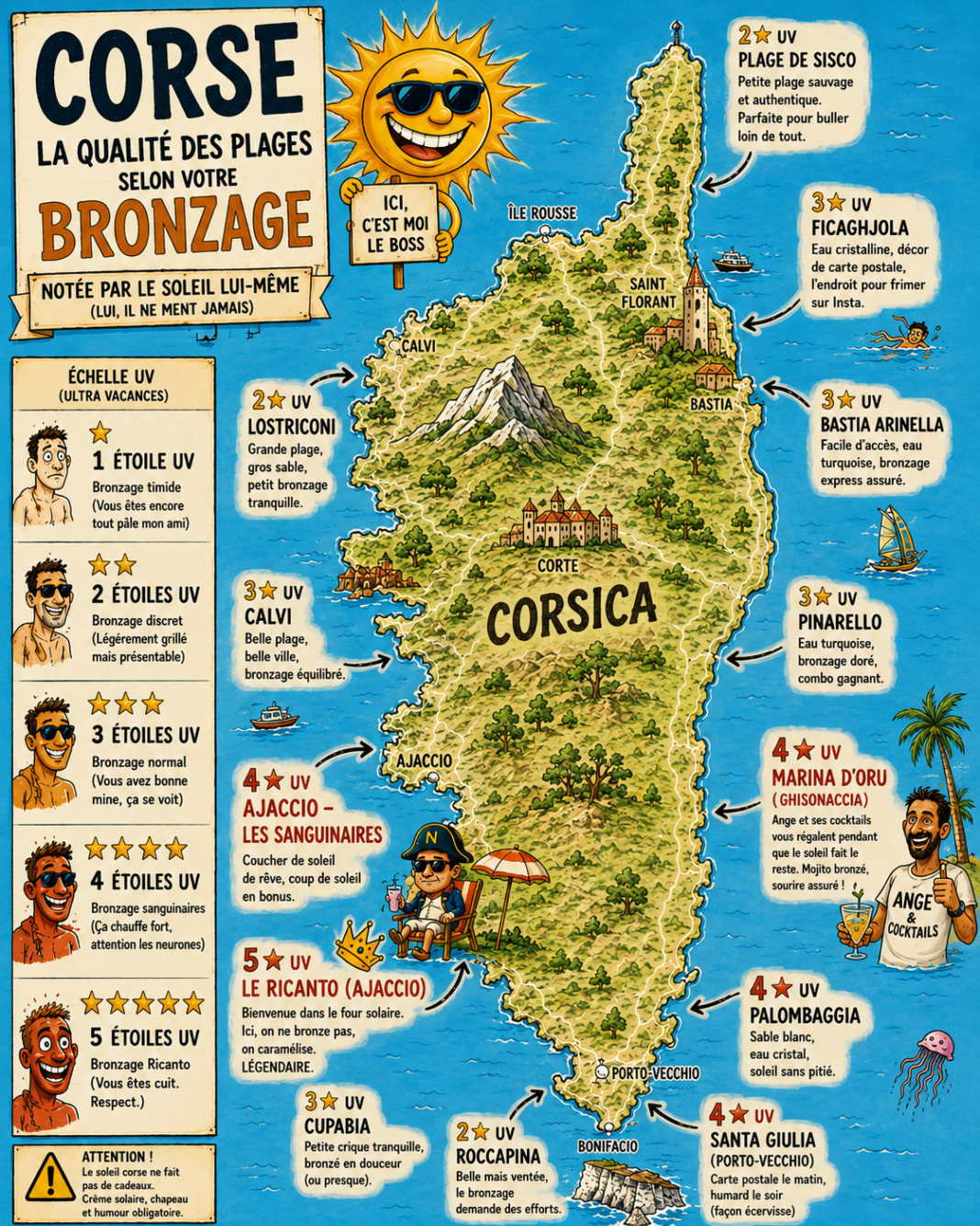 La Corse : une étrange géographie du bronzage La Corse : une étrange géographie du bronzage
